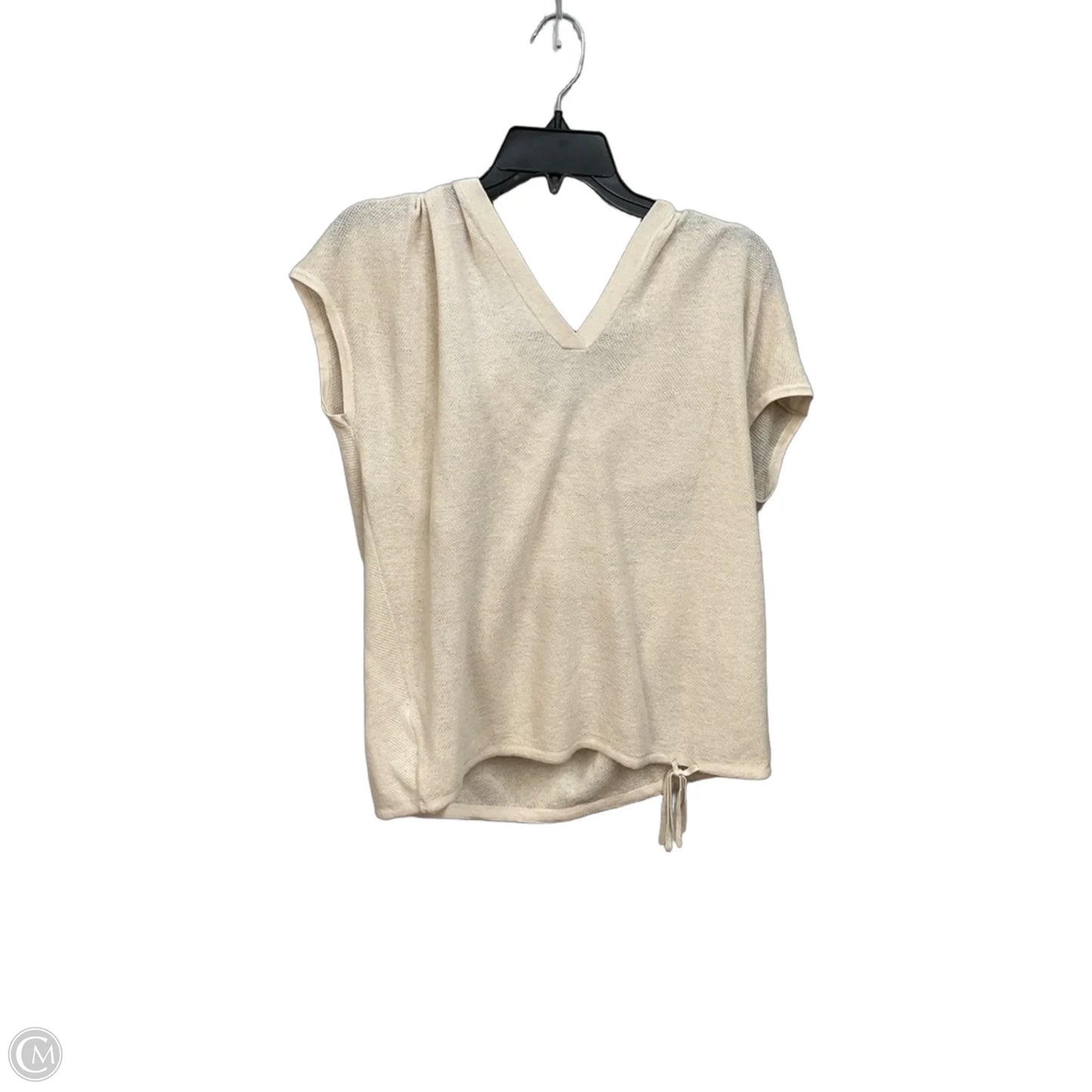 Top Short Sleeve By Loft In Beige, Size: M