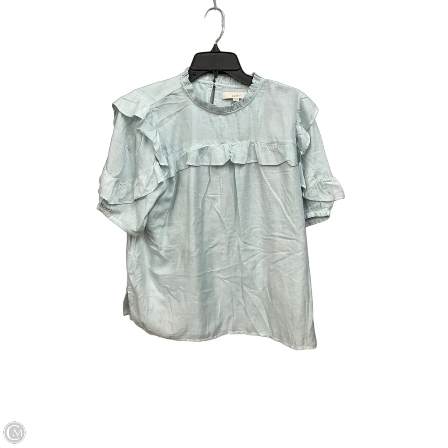 Top Short Sleeve By Loft In Green, Size: L