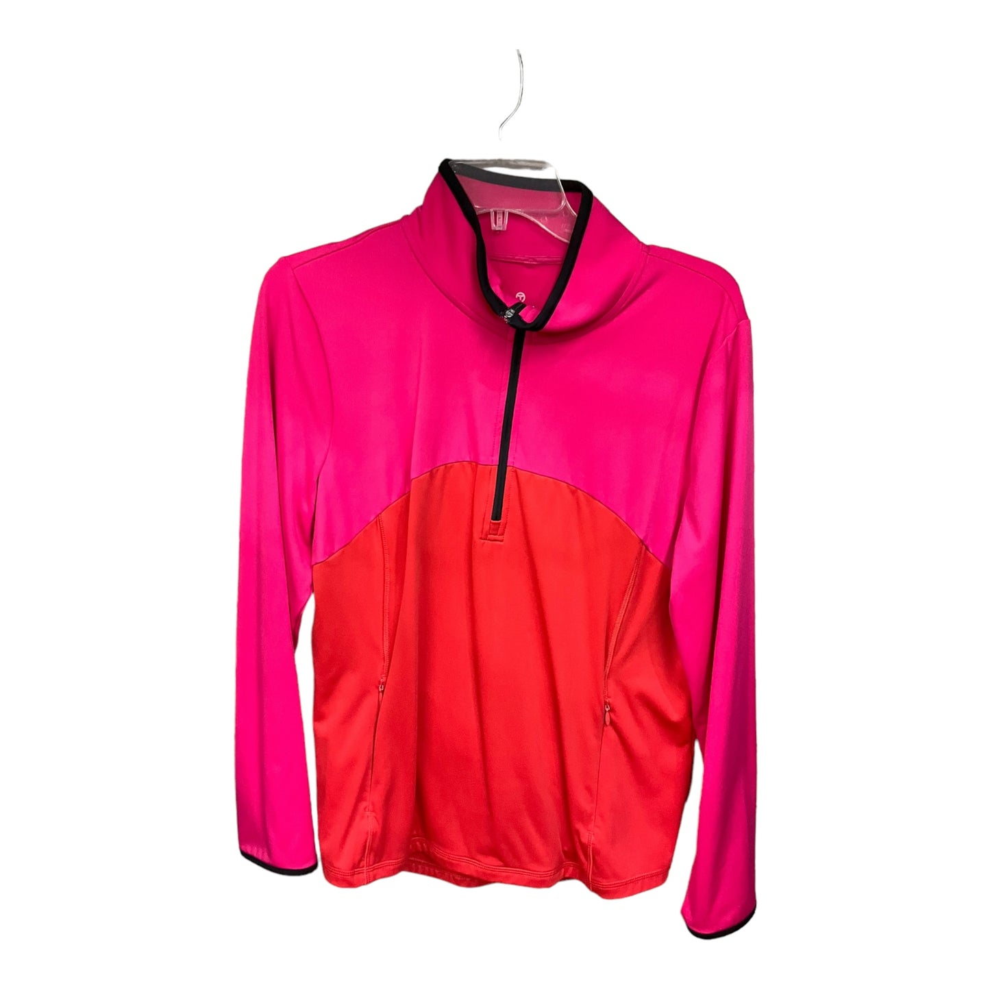 Pink Athletic Top Long Sleeve Collar Talbots, Size S