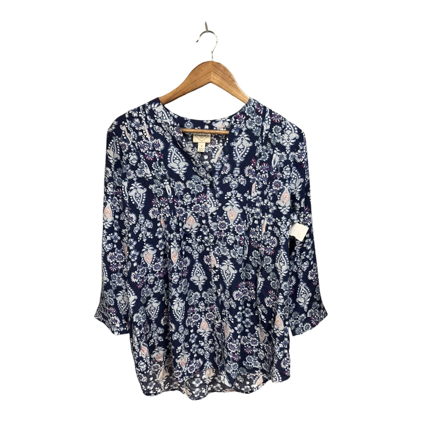 Top Long Sleeve Basic By St. John In Floral Print, Size: M