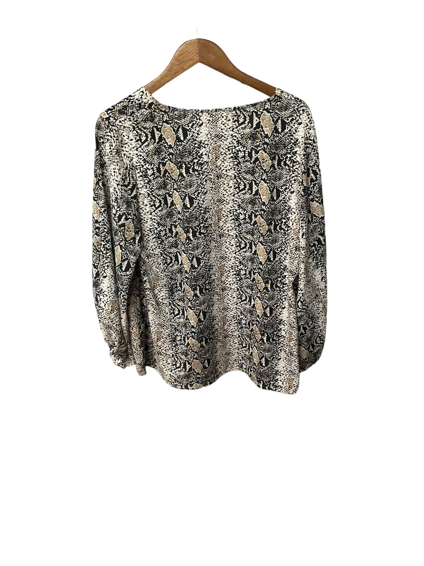 Top Long Sleeve Basic By Cmc In Animal Print, Size: Xl