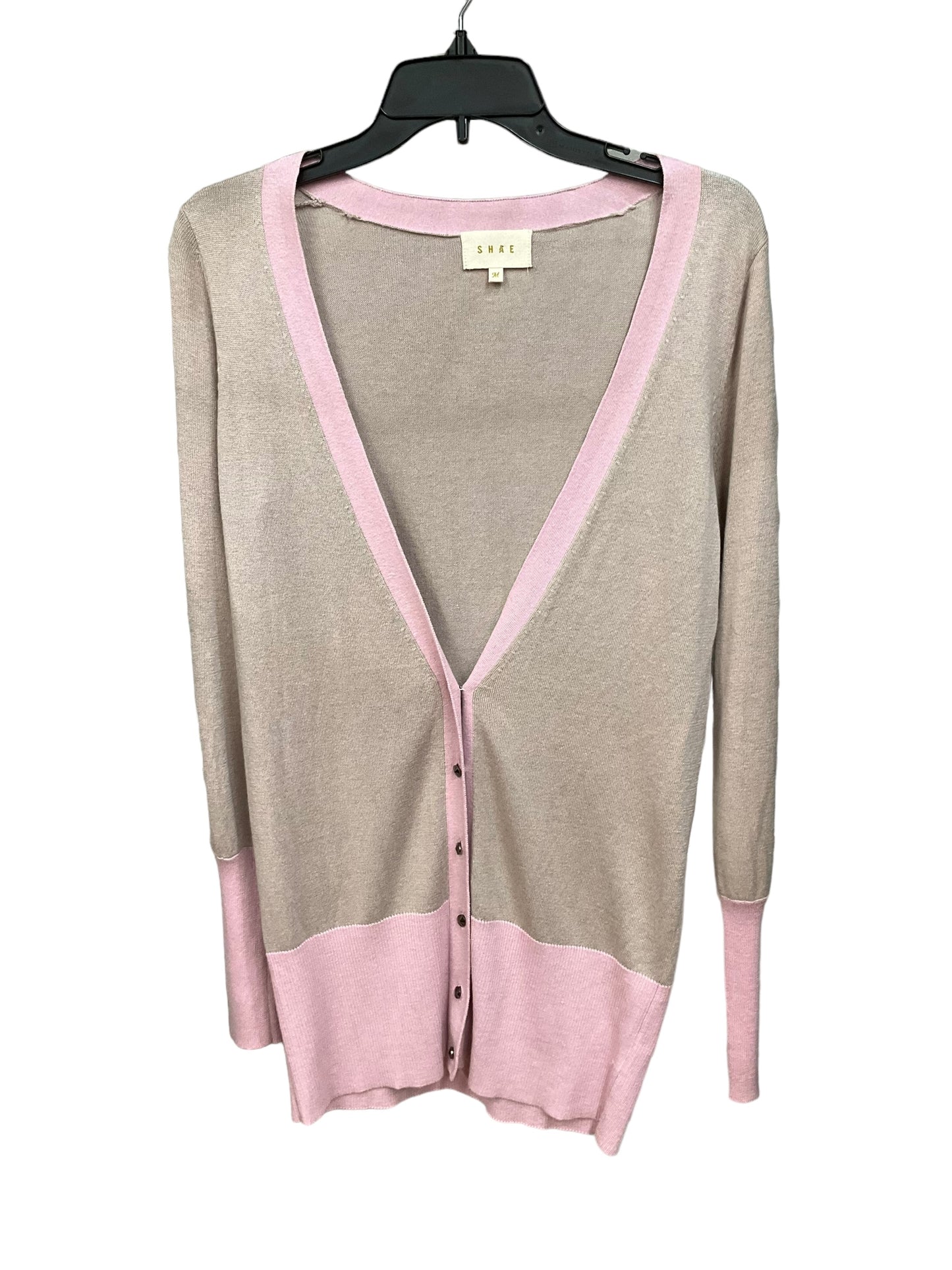 Pink & Tan Cardigan Clothes Mentor, Size M