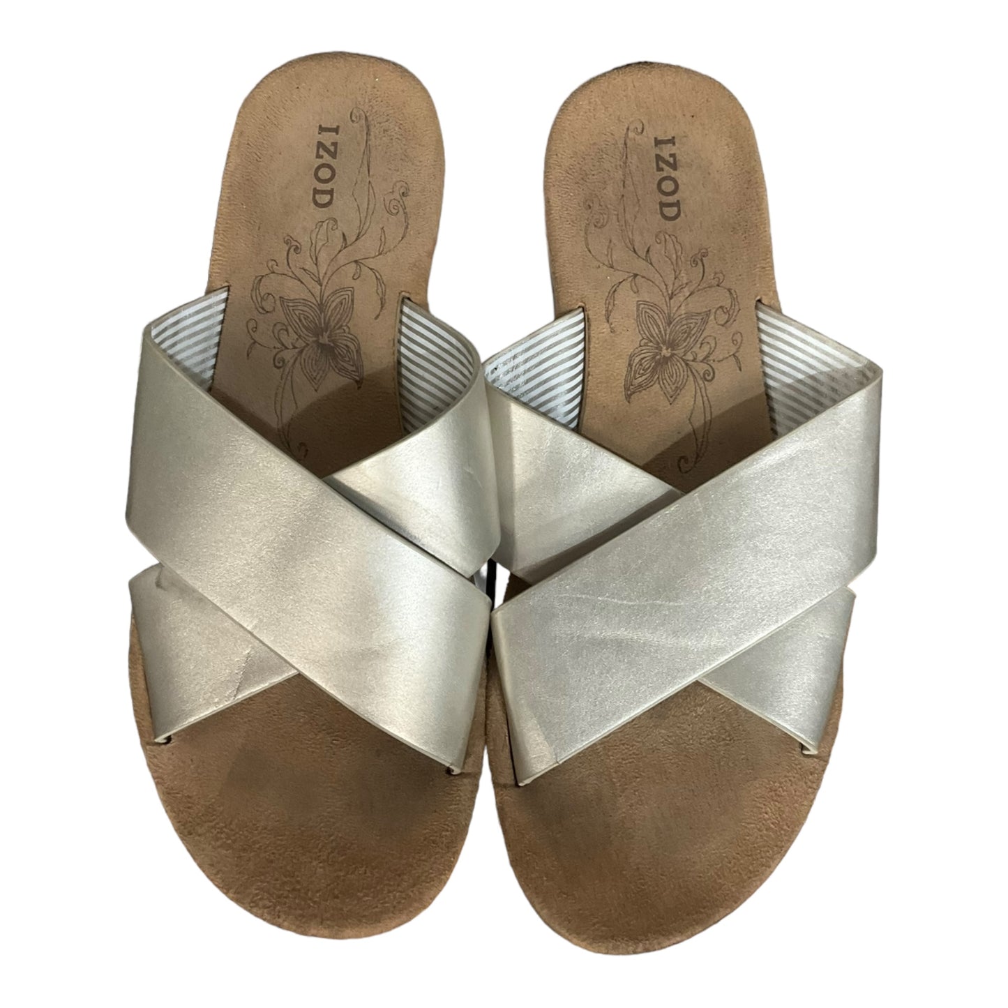 Gold Sandals Flats Izod, Size 7