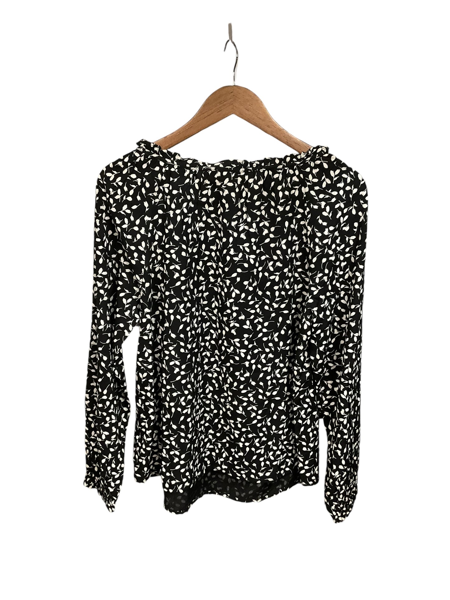 Top Long Sleeve By Style And Company In Black & White, Size: M