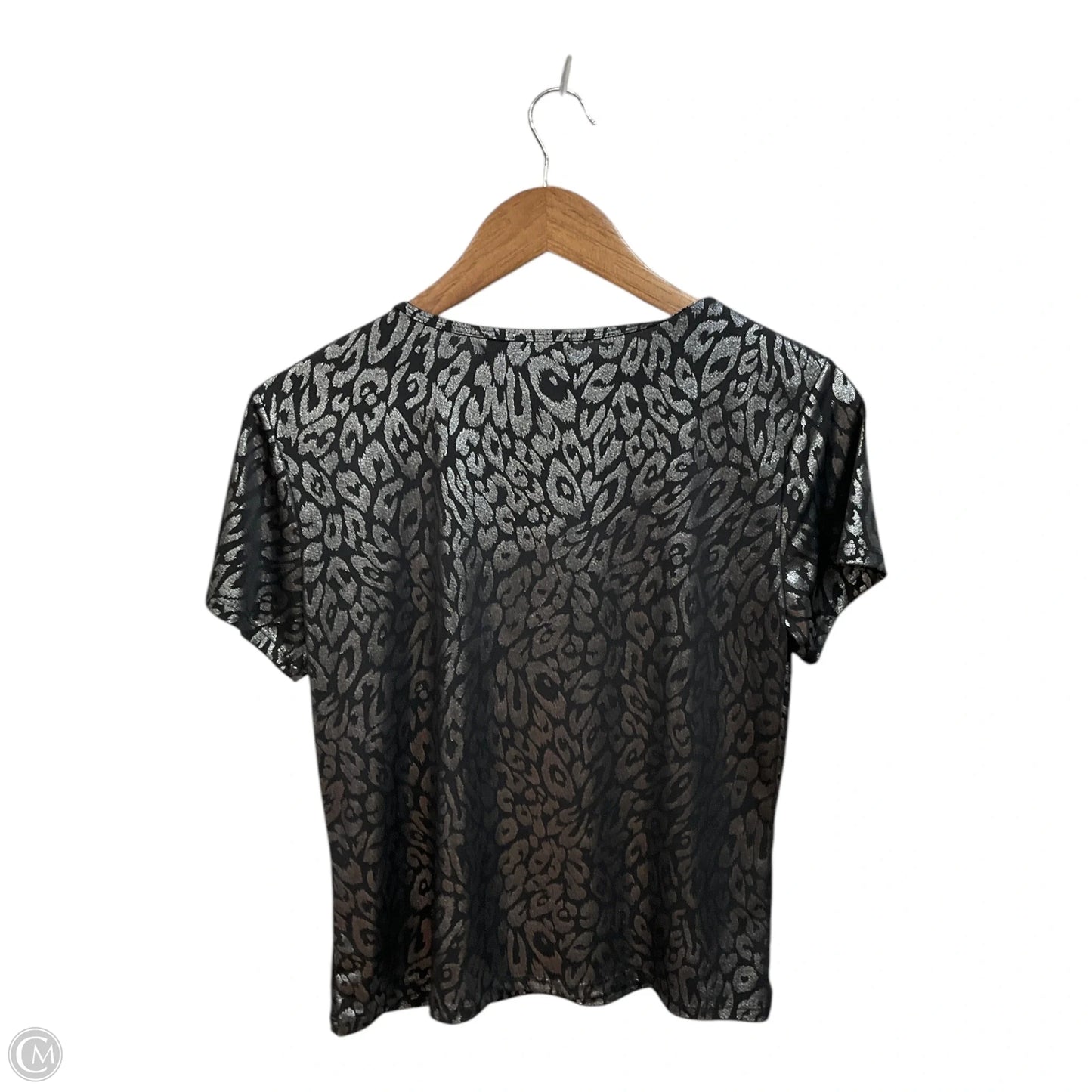 Top Short Sleeve By Cme In Black & Silver, Size: M