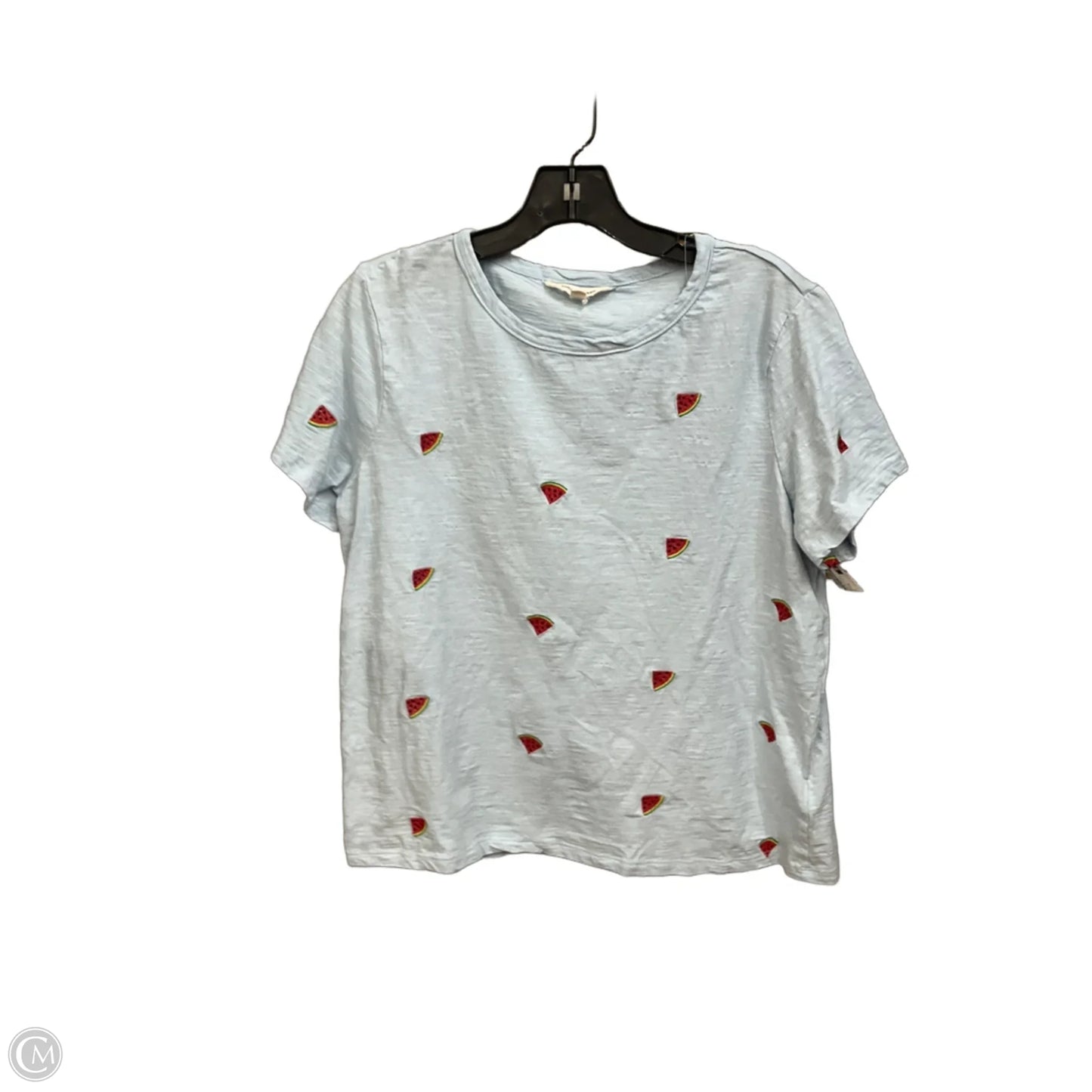Top Short Sleeve By Lucky Brand In Blue & Red, Size: L