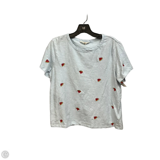 Top Short Sleeve By Lucky Brand In Blue & Red, Size: L