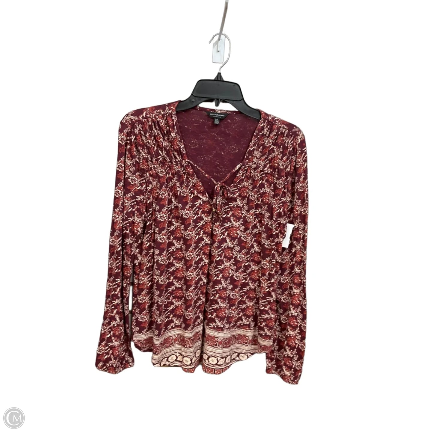 Top Long Sleeve By Lucky Brand In Red, Size: L