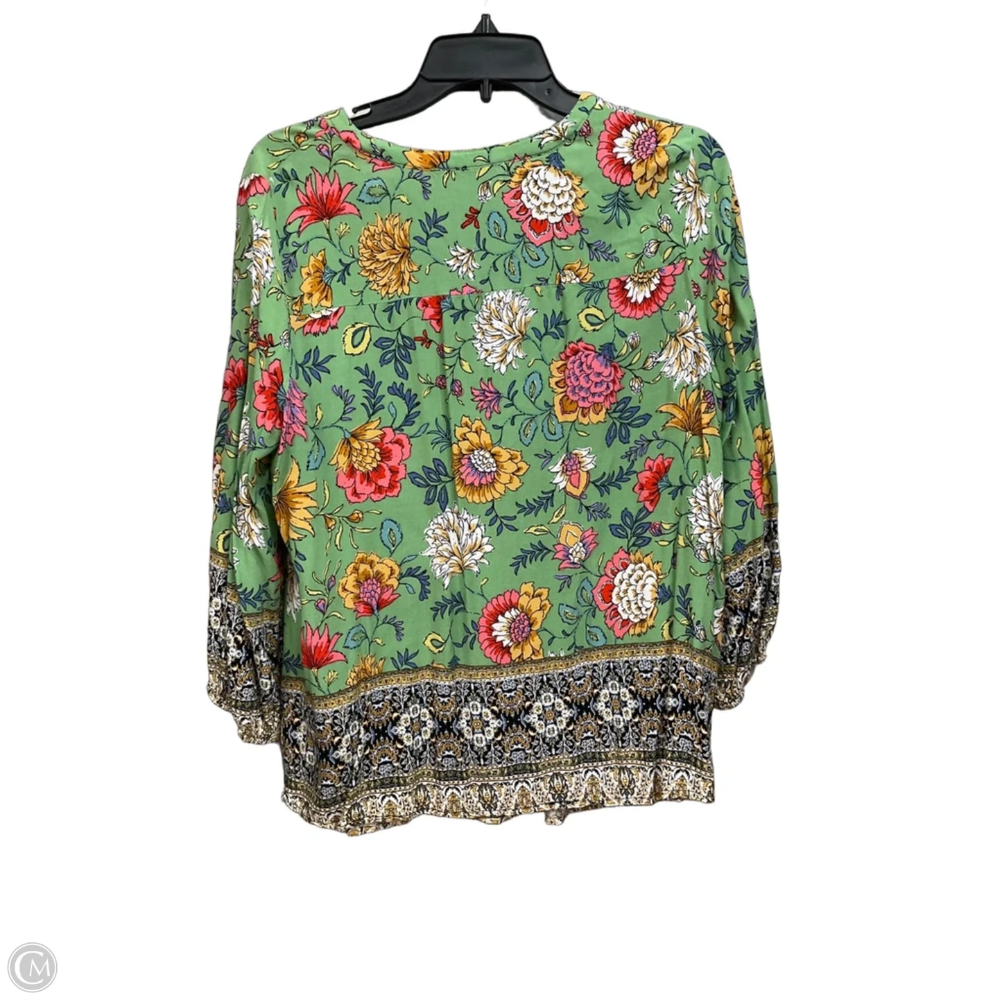 Top Long Sleeve By Figuero & Flower In Floral Print, Size: Xl