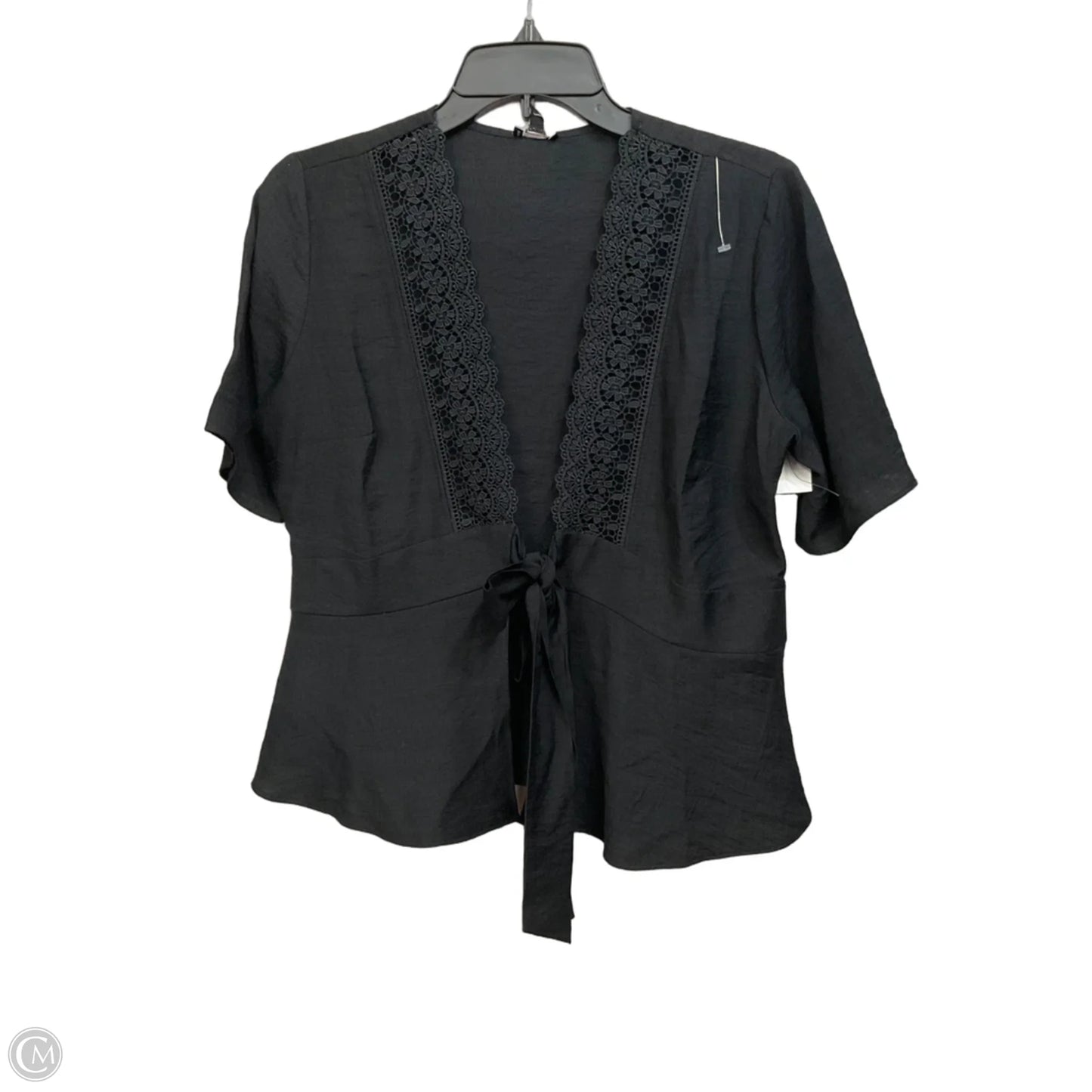 Top Short Sleeve By Express In Black, Size: S
