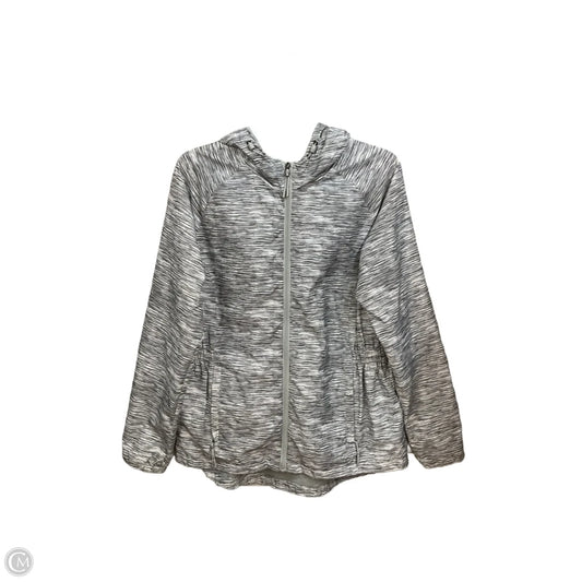 Jacket Windbreaker By New Balance In Grey, Size: L