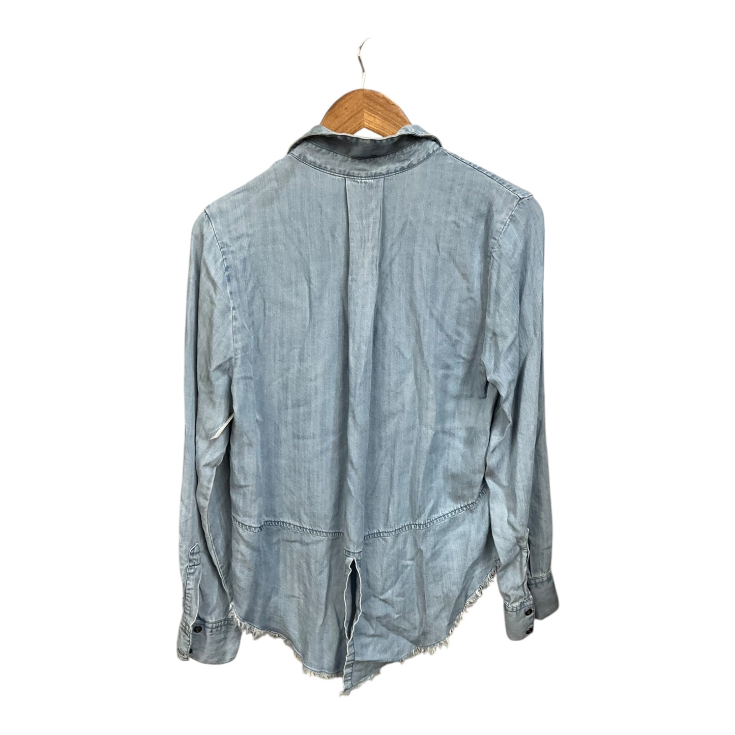 Blouse Long Sleeve By Velvet Heart In Blue Denim, Size: M