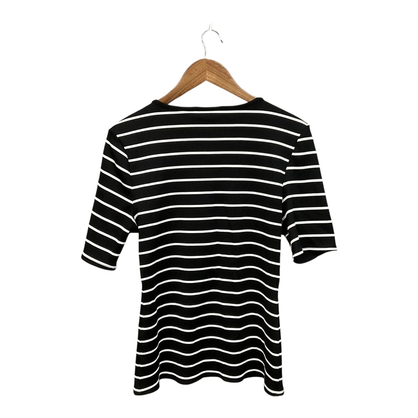 Top Short Sleeve By White House Black Market In Black & White, Size: Xl