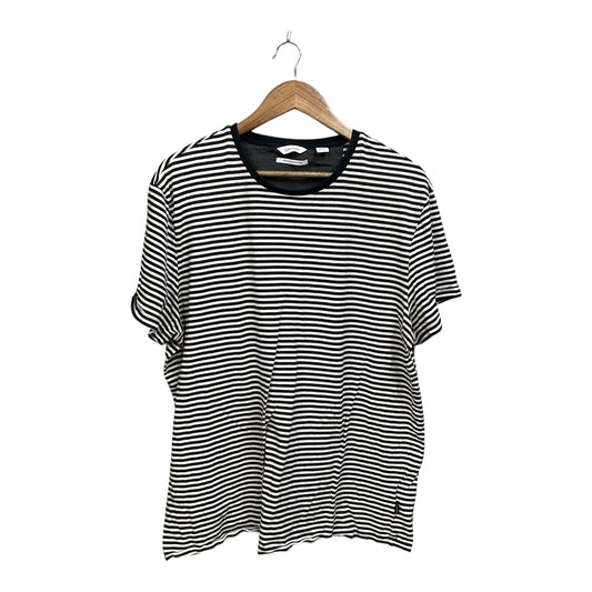 Top Short Sleeve By Calvin Klein In Black & White, Size: Xl