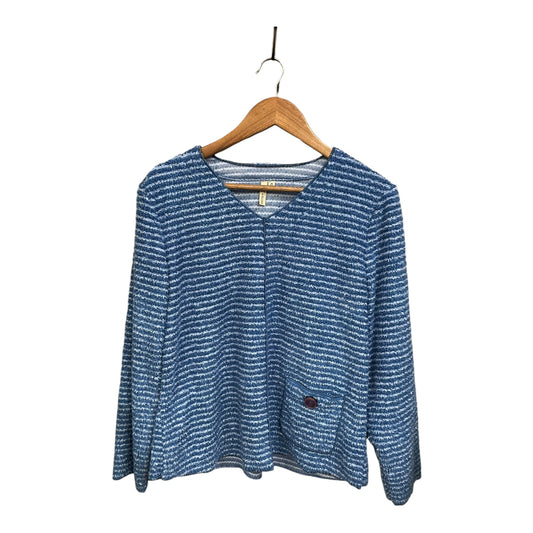 Top Long Sleeve By Focus In Blue, Size: M