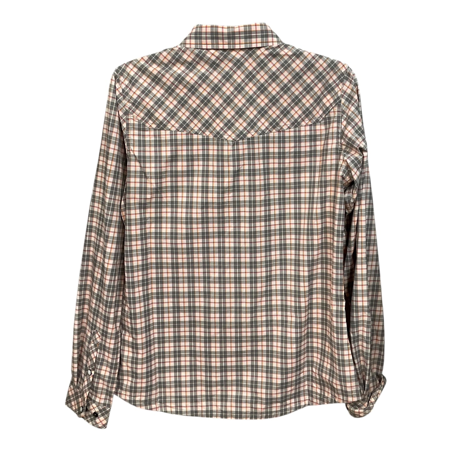 Blouse Long Sleeve By Clothes Mentor In Plaid Pattern, Size: M