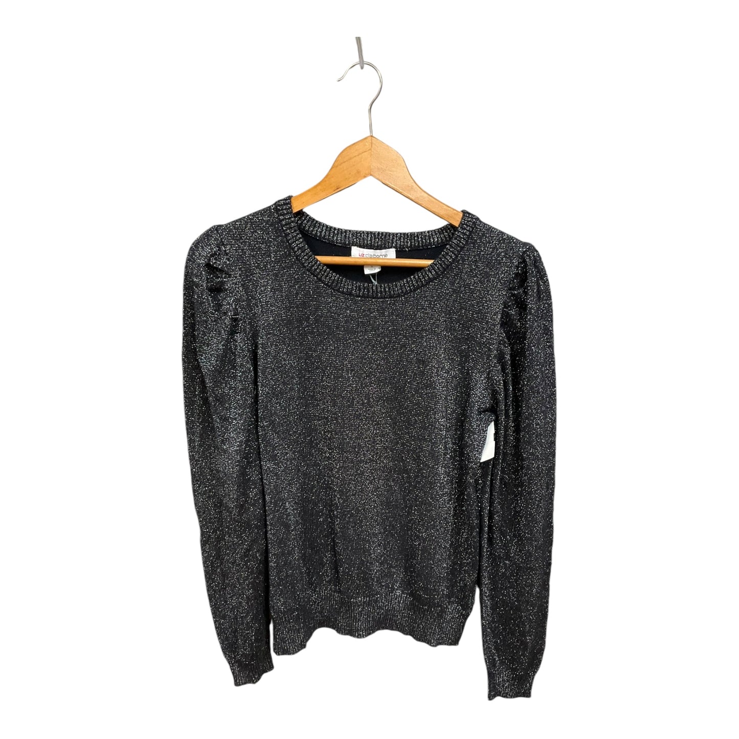 Top Long Sleeve By Liz Claiborne In Black & Silver, Size: S