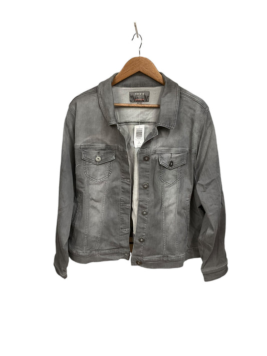 Jacket Denim By Torrid In Grey, Size: 3x