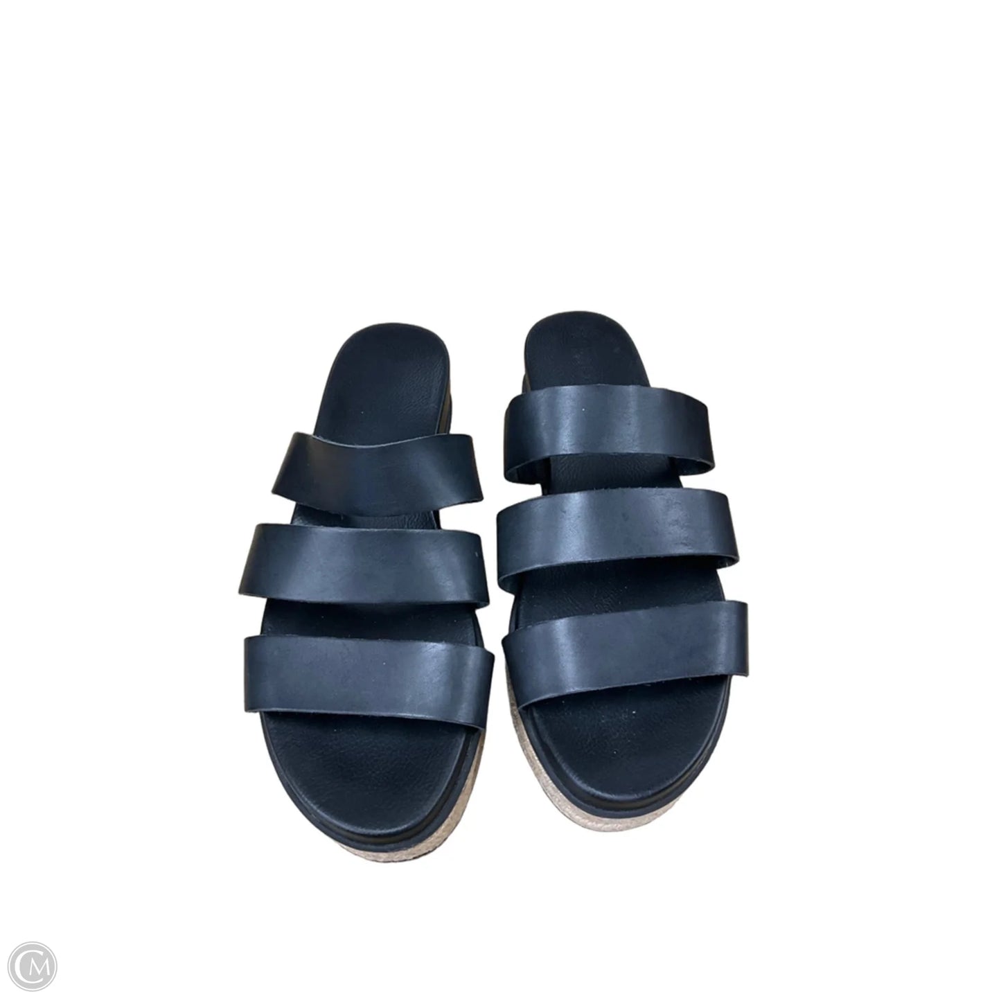 Sandals Heels Wedge By Mia In Black, Size: 9.5