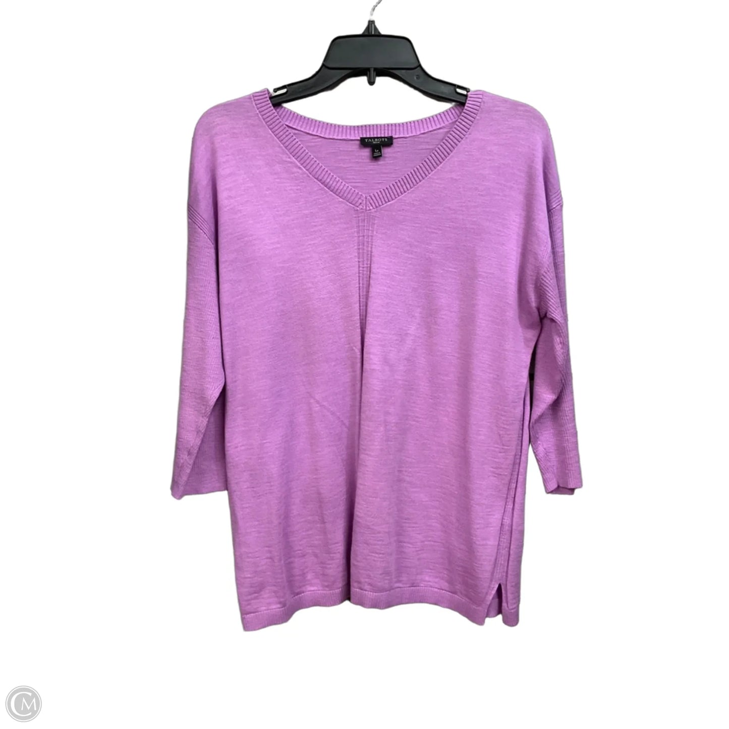 Top 3/4 Sleeve By Talbots In Purple, Size: Lp