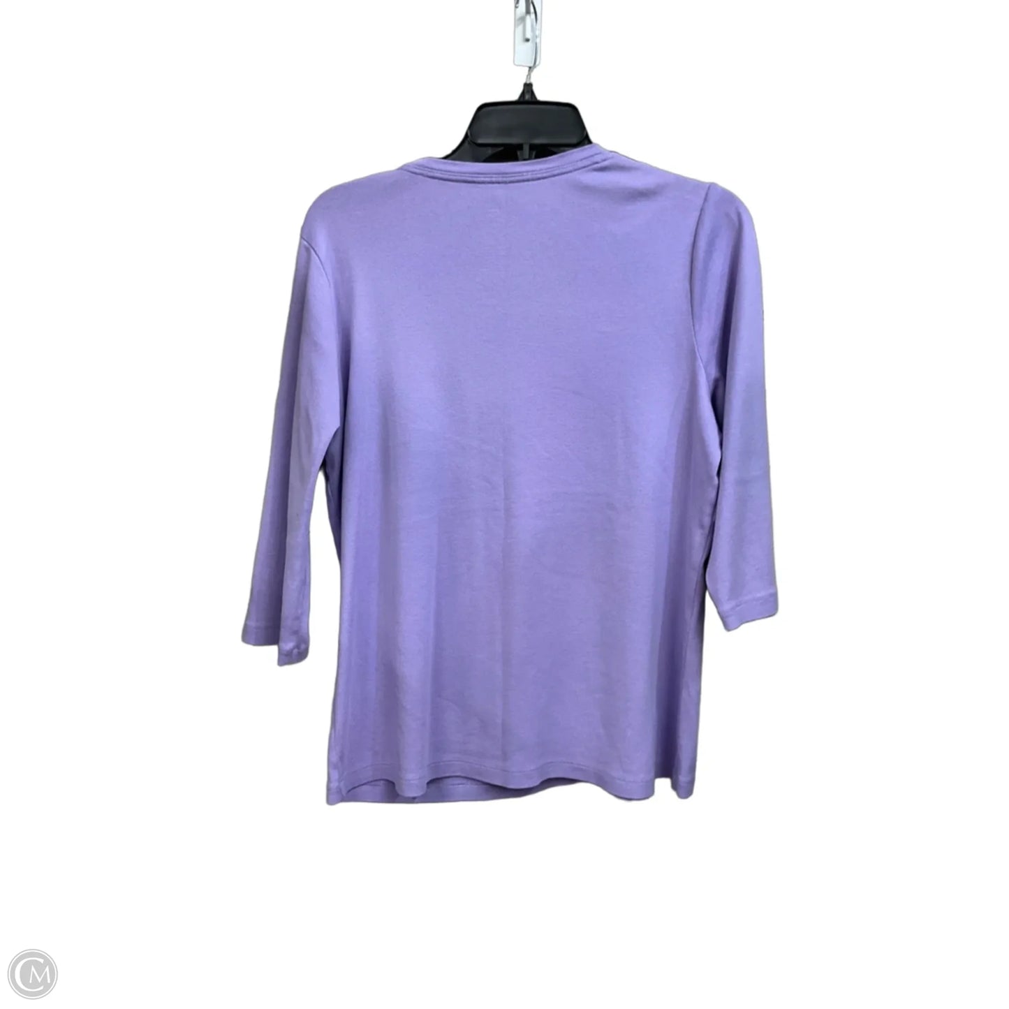 Top 3/4 Sleeve Basic By St Johns Bay In Purple, Size: L