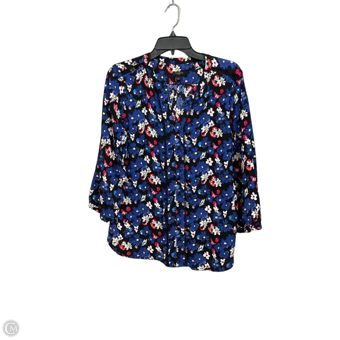 Blouse 3/4 Sleeve By Talbots In Floral Print, Size: Lp