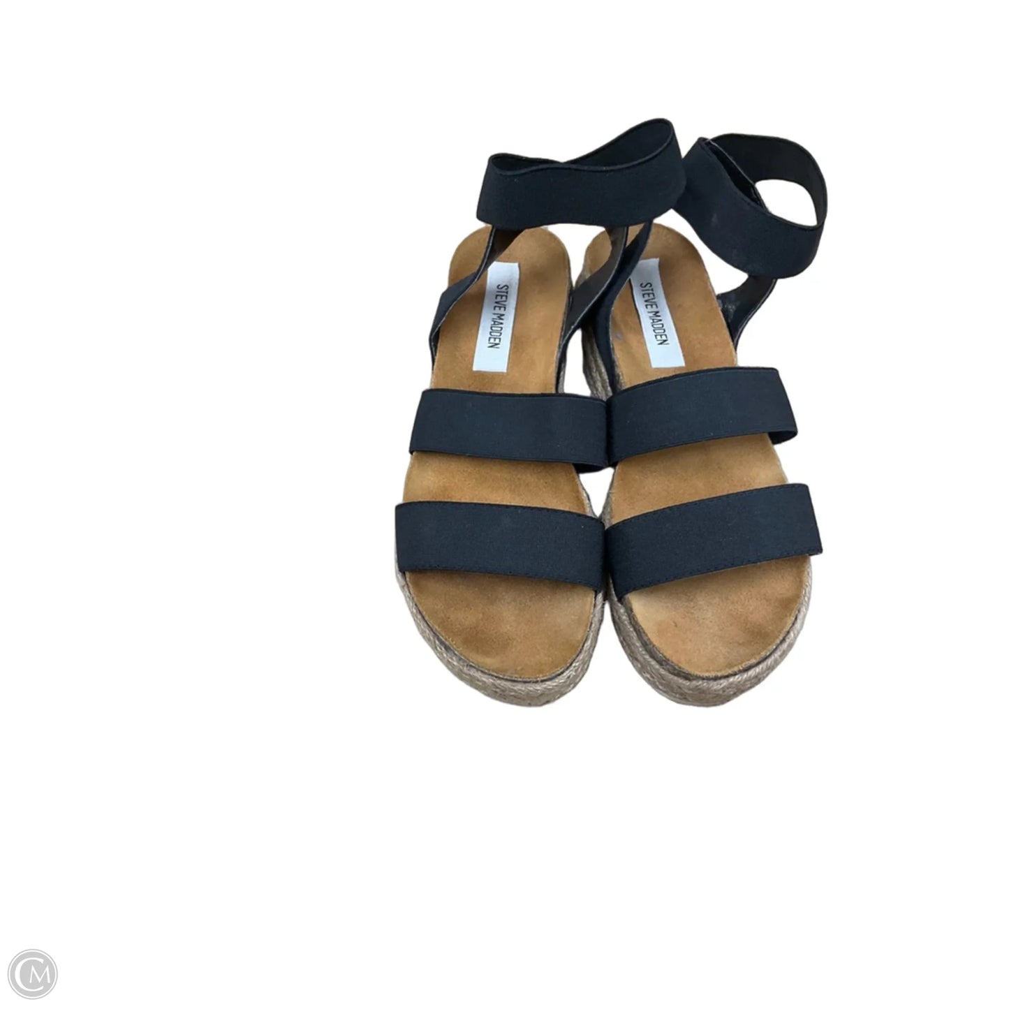 Sandals Heels Wedge By Steve Madden In Black, Size: 7