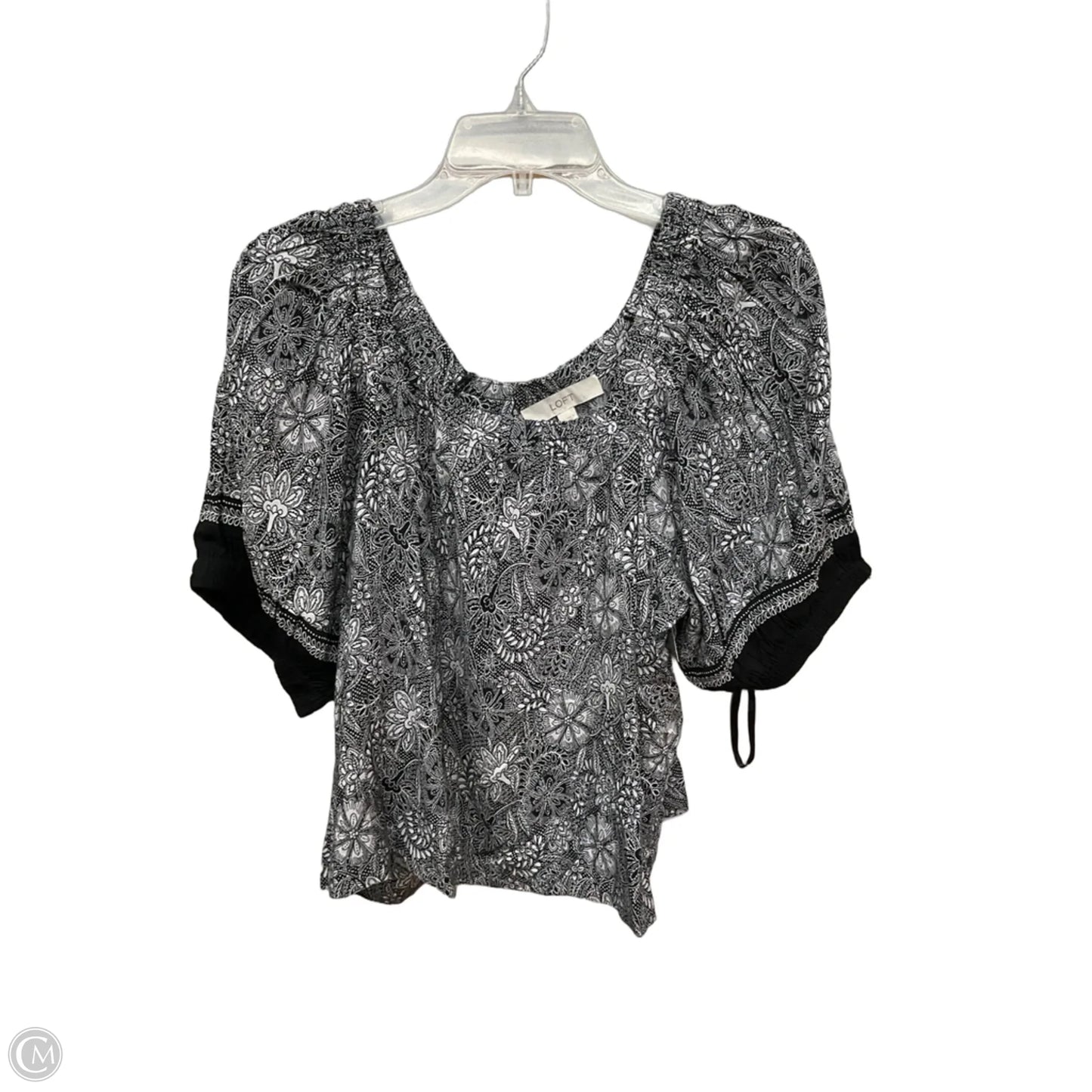 Top Short Sleeve By Loft In Grey, Size: Xl