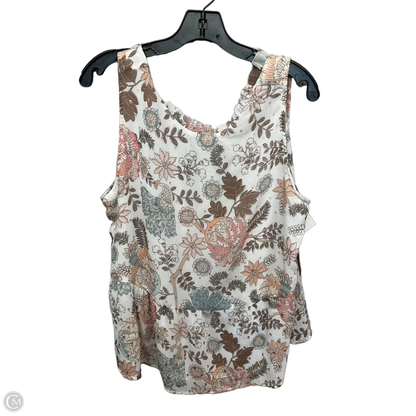 Top Sleeveless By Loft In Floral Print, Size: L