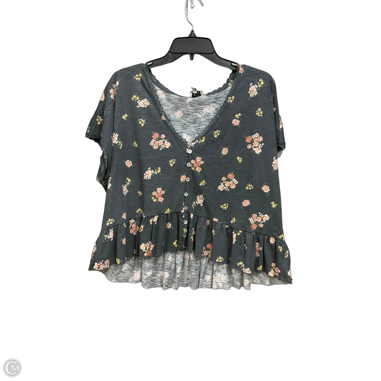 Top 2pc 3/4 Sleeve By True Craft In Floral Print, Size: L