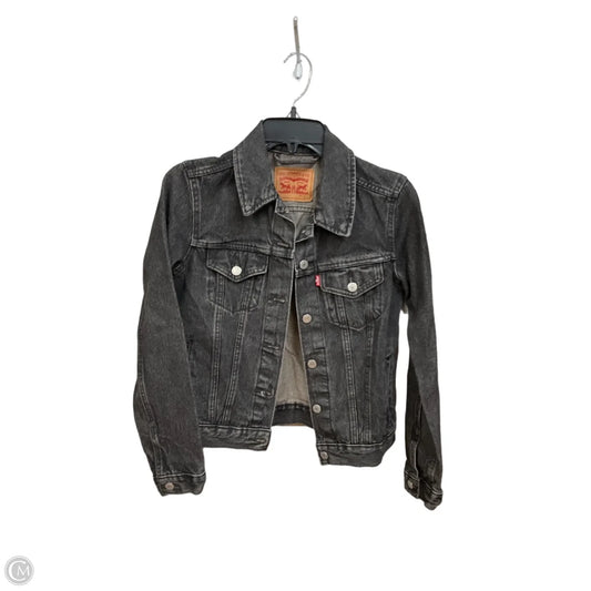 Jacket Denim By Levis In Black Denim, Size: S