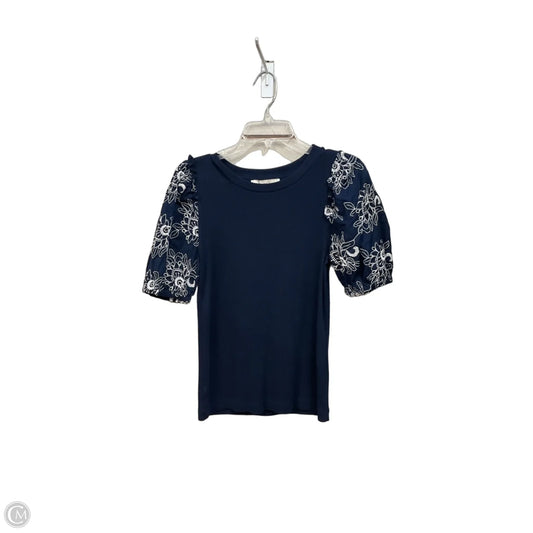 Top Short Sleeve By Loft In Navy, Size: S