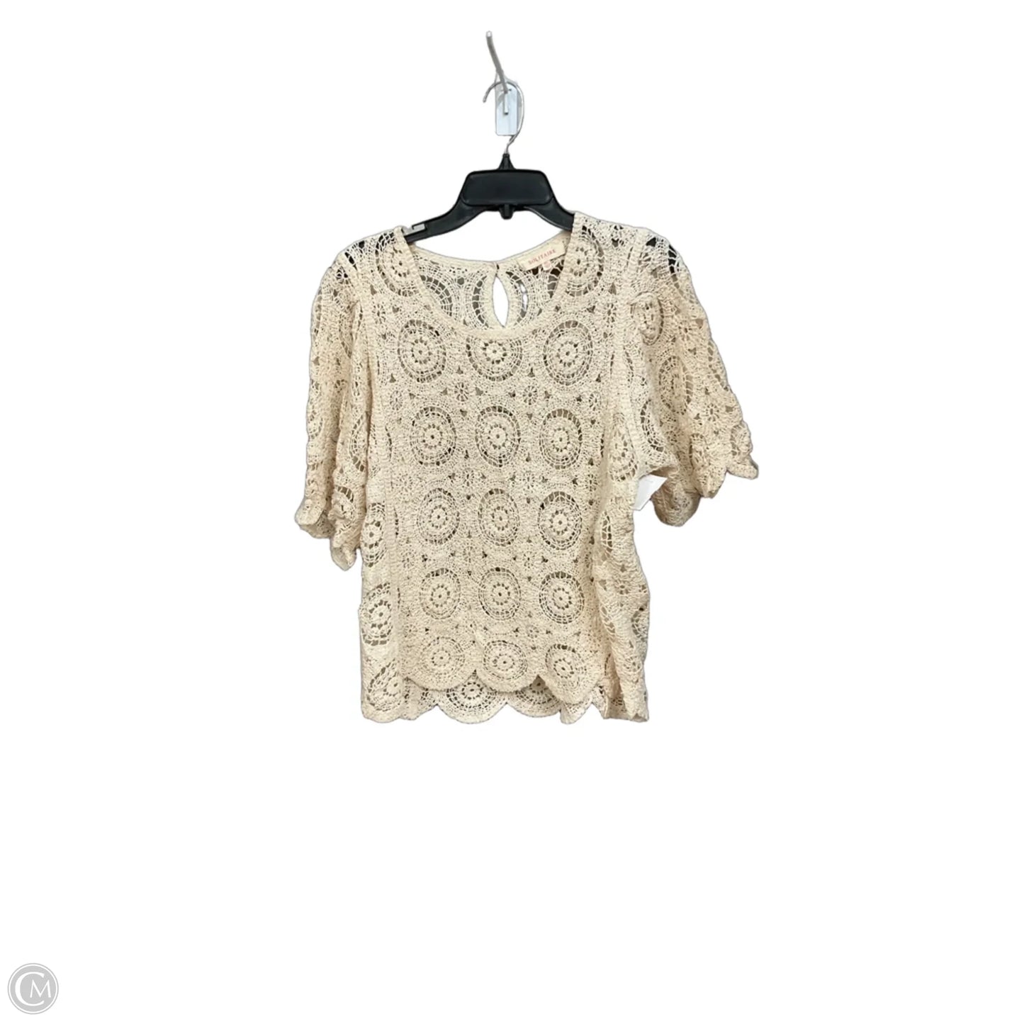 Top Short Sleeve By Solitaire In Tan, Size: Xl