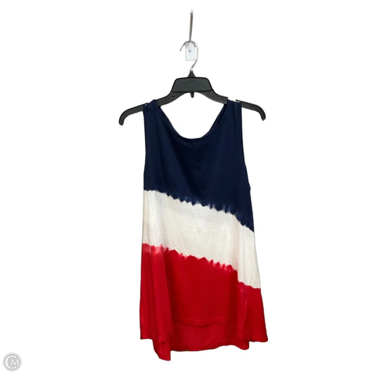 Tank Top By Chaps In Blue Red & White, Size: L