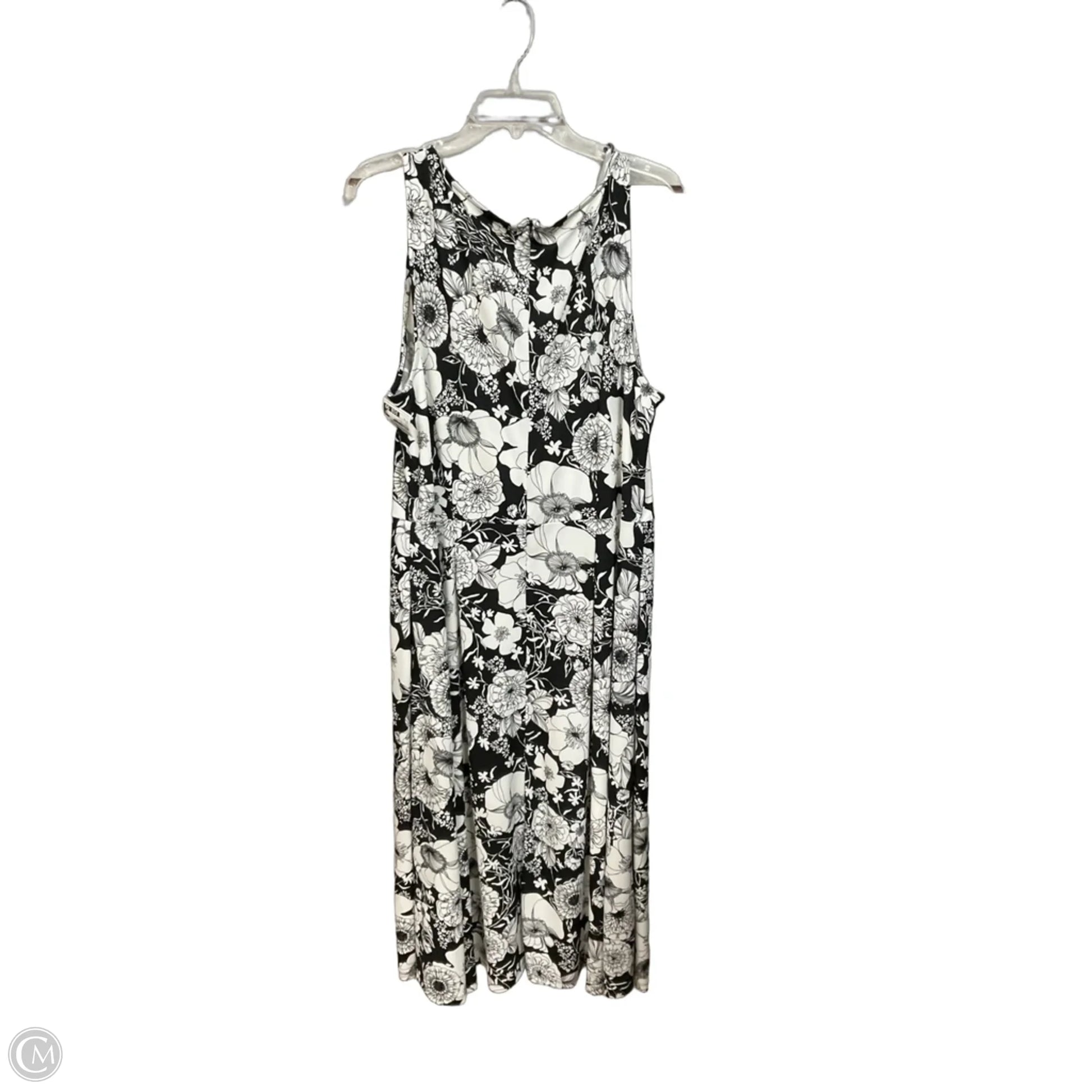 talbots black and white dress Women's Sunny Floral Jacquard Keyhole Dress - Black/White