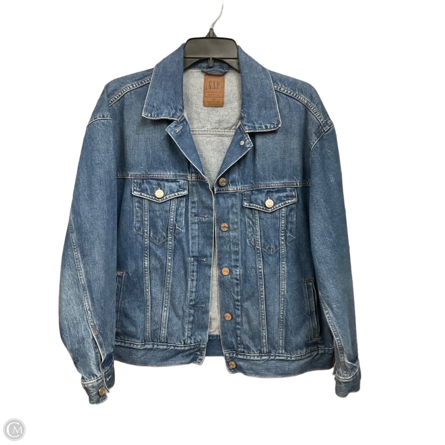 Jacket Denim By Gap In Blue Denim, Size: Xs