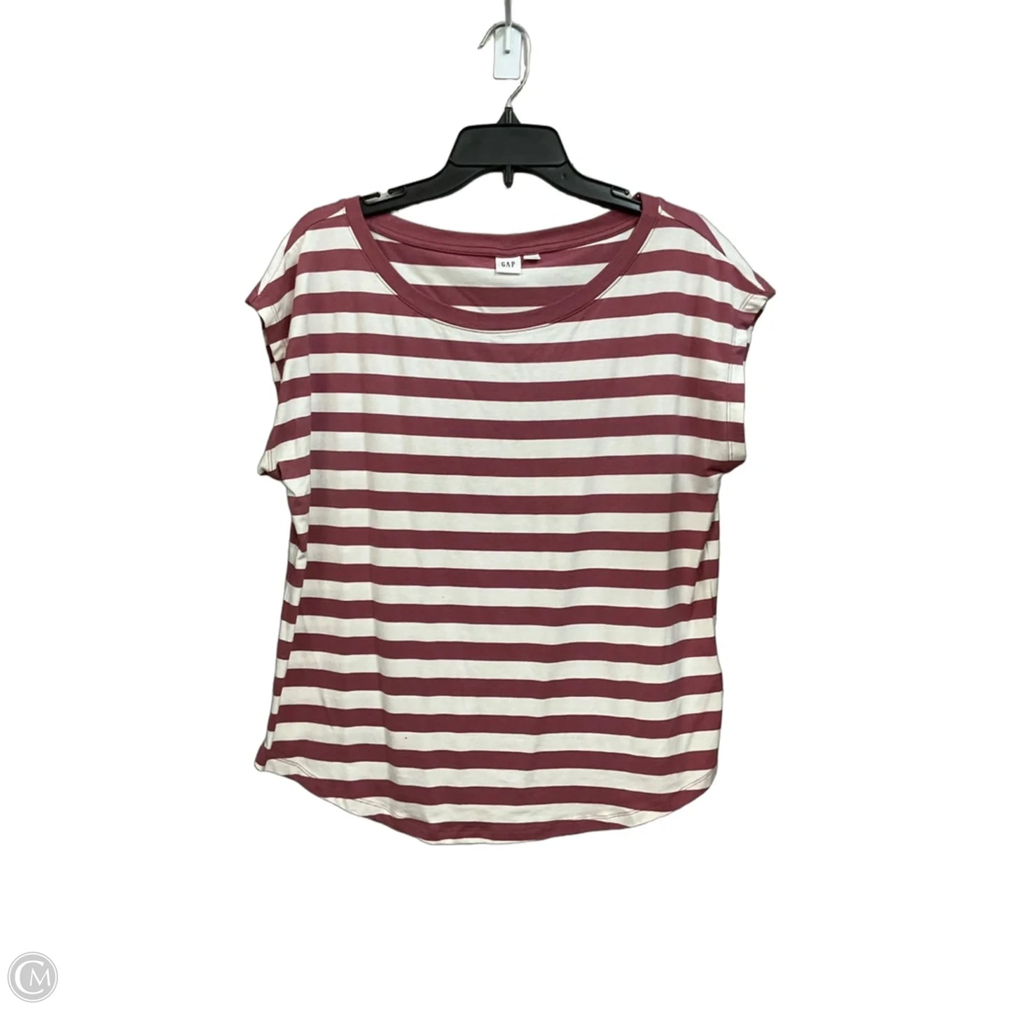 Top Short Sleeve By Gap In Striped Pattern, Size: M