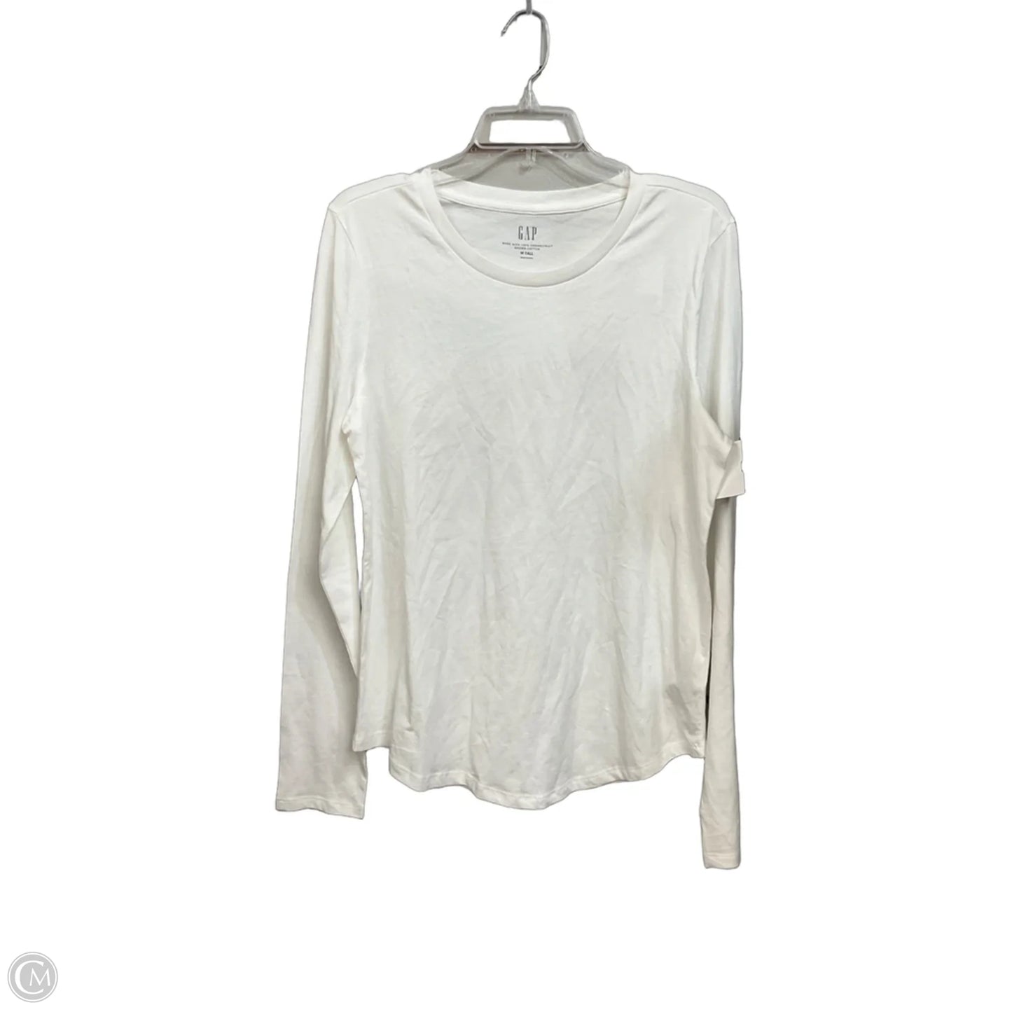 Top Long Sleeve By Gap In White, Size: M