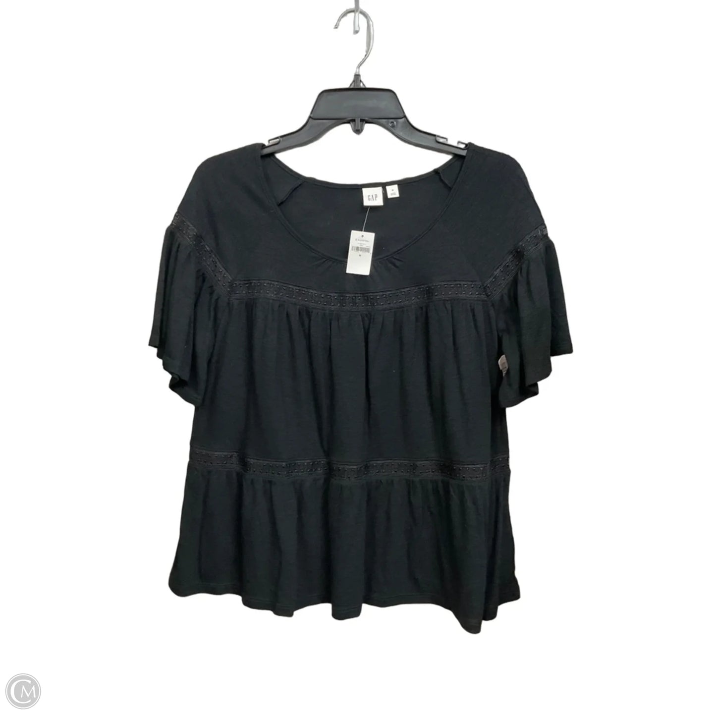 Top Short Sleeve By Gap In Black, Size: M