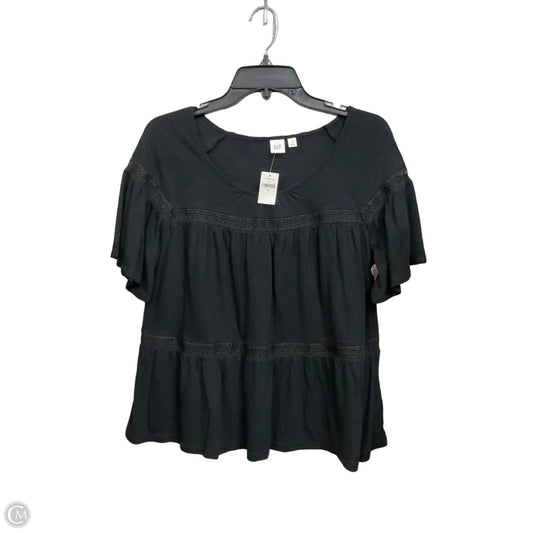 Top Short Sleeve By Gap In Black, Size: M