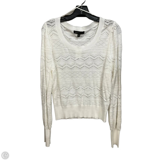 Top Long Sleeve By Banana Republic In White, Size: M