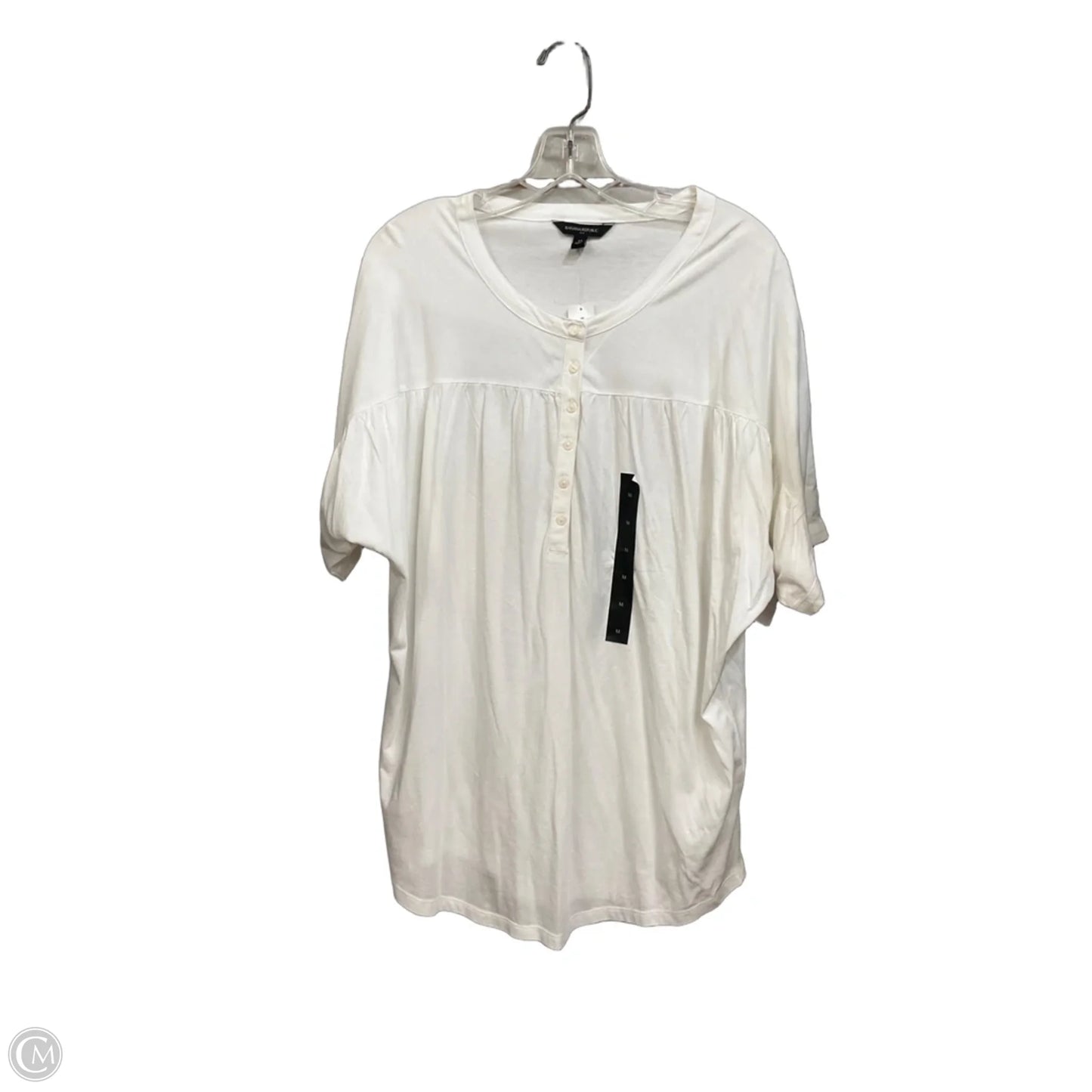 Top Short Sleeve By Banana Republic In White, Size: M