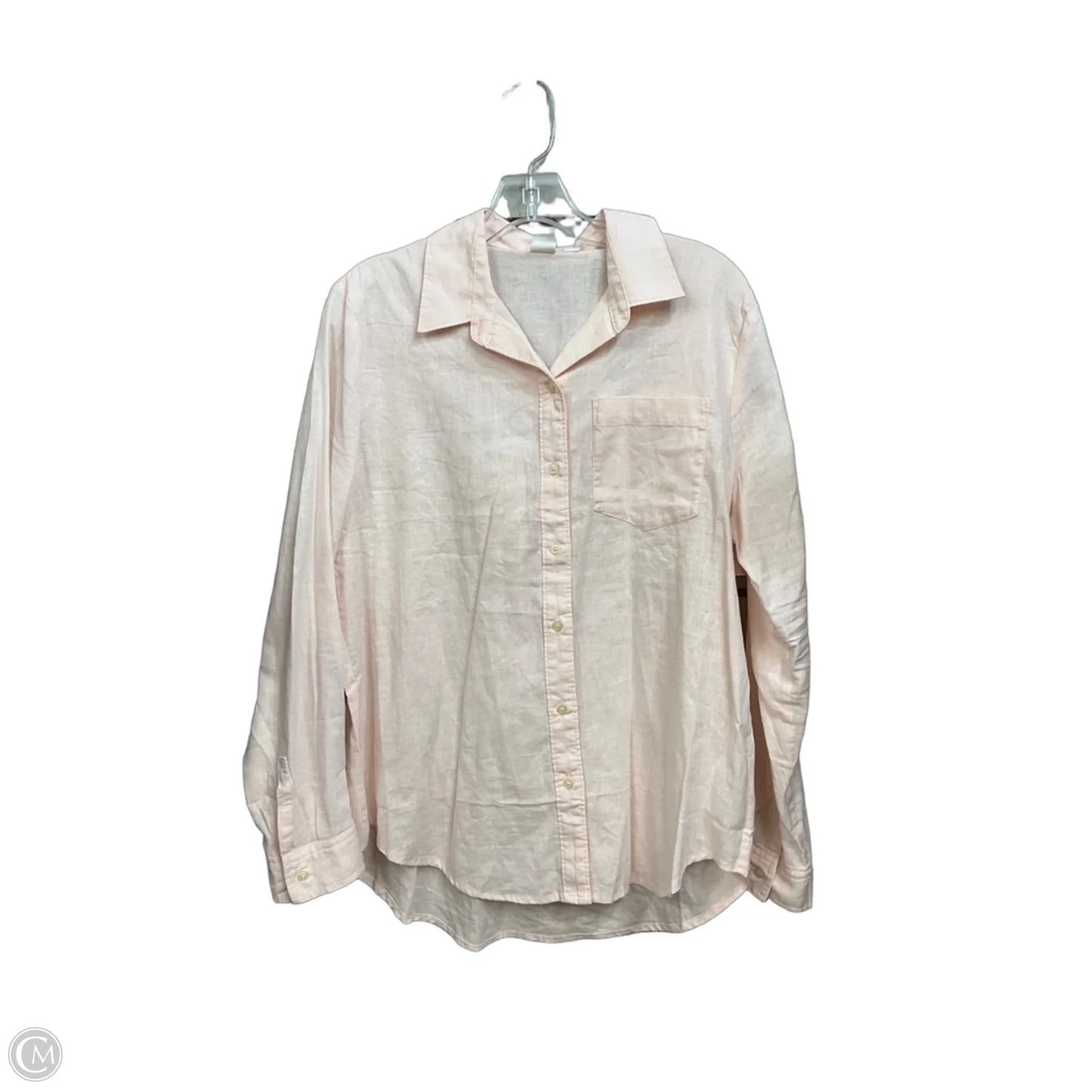 Blouse Long Sleeve By Gap In Pink, Size: M