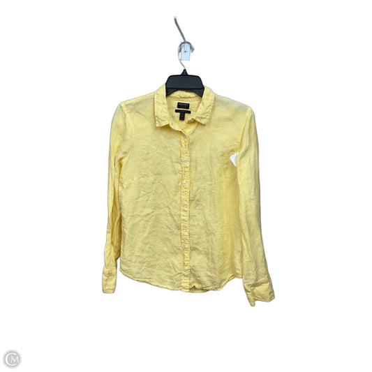 Blouse Long Sleeve By J. Crew In Yellow, Size: 8