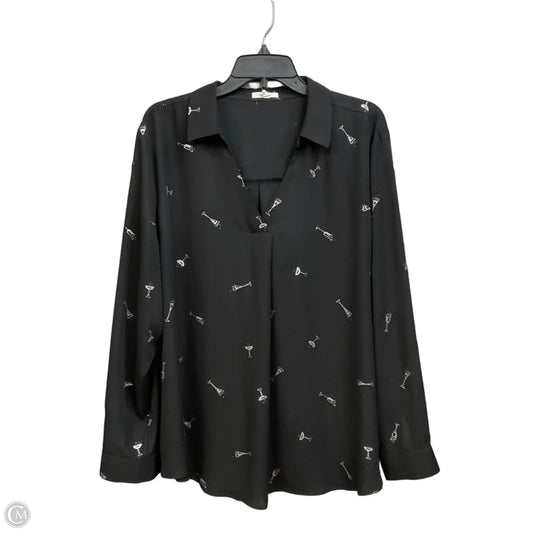 Blouse Long Sleeve By Maurices In Black, Size: 2x