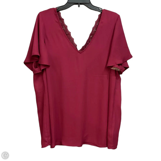 Blouse Short Sleeve By Torrid In Maroon, Size: 2x