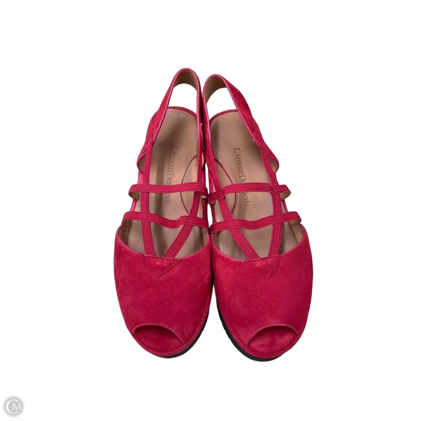 Sandals Heels Block By Clothes Mentor In Red, Size: 8.5