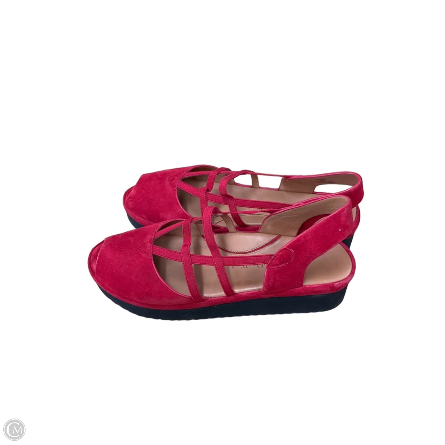 Sandals Heels Block By Clothes Mentor In Red, Size: 8.5