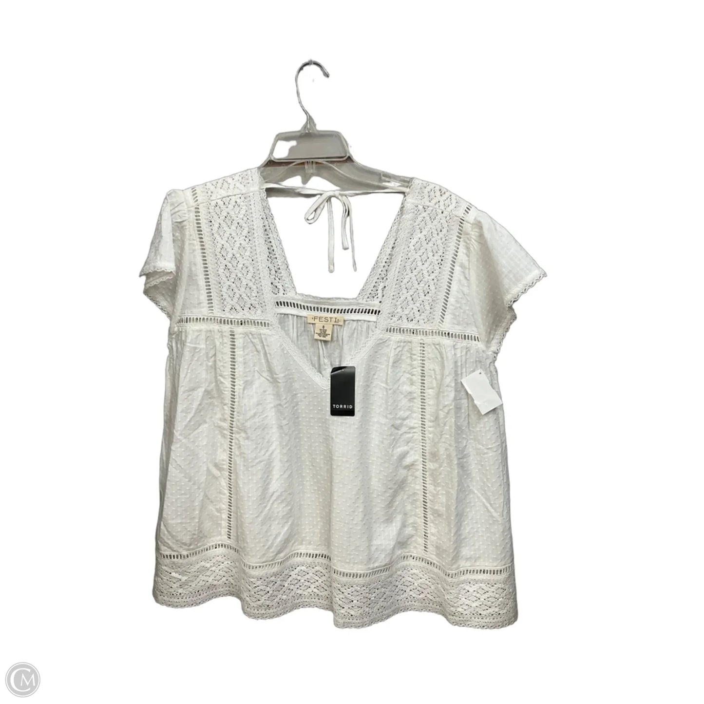 Top Short Sleeve By Torrid In White, Size: L