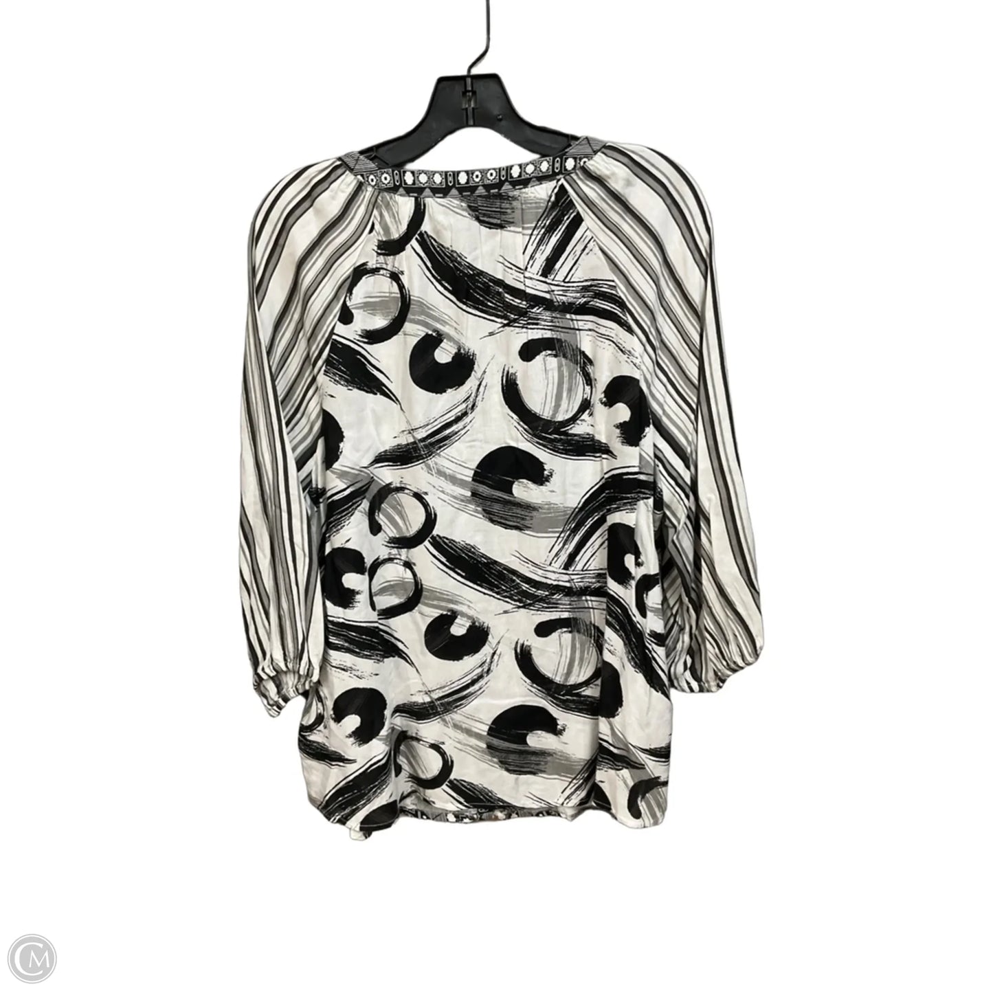 Blouse Long Sleeve By Style And Company In Grey, Size: L